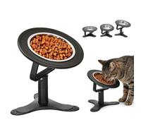 Gamelle Chat Surélevée, Bols pour Chat Surélevée avec Support 15°, Trois Hauteurs Réglables(10/12/17cm), Réglable Chat Gamelles avec Base Antidérapante en Silicone pour Chats et Petits Chiens