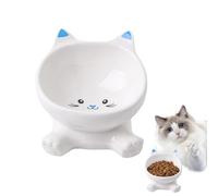 Gamelle chat surélevée Design Incliné Haut Anti-Renversement Tête Chat | Plat Surélevé Pour animal et chiot, repas et boisson, idéal appartement, vie citadine,