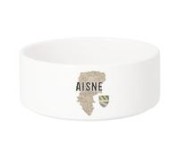 Gamelle Chien - Chat Céramique Aisne 02 Departement Laon Carte Ancienne Hauts de France - 17.5cm