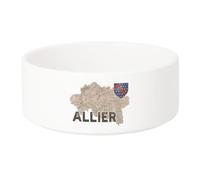 Gamelle Chien - Chat Céramique Allier 03 Departement Laon Carte Ancienne Hauts de France - 17.5cm