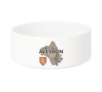 Gamelle Chien - Chat Céramique Aveyron 12 Département Millaux Carte Ancienne Occitanie - 17.5cm