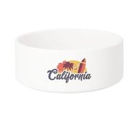 Gamelle Chien - Chat Céramique California Amérique Soleil Plage - 13cm