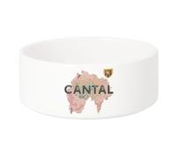 Gamelle Chien - Chat Céramique Cantal 15 Departement Aurillac Carte Ancienne Auvergne - 13cm