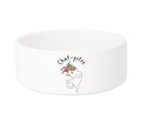 Gamelle Chien - Chat Céramique Chat Pitre Chaton Humour Jeu de Mot Dessin - 17.5cm