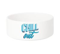 Gamelle Chien - Chat Céramique Chill Out Typographie Retro 90's Message Texte - 17.5cm
