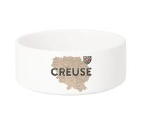 Gamelle Chien - Chat Céramique Creuse 23 Departement Carte Ancienne Rare Nouvelle Aquitaine - 17.5cm