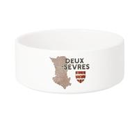 Gamelle Chien - Chat Céramique Deux-Sèvres 79 Departement Niort Carte Ancienne Nouvelle Aquitaine - 17.5cm