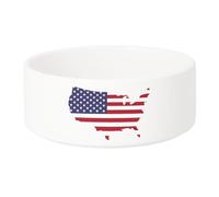 Gamelle Chien - Chat Céramique Drapeau Carte Etats Unis Football Sport Equipe Nationale USA - 17.5cm