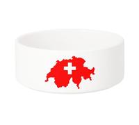 Gamelle Chien - Chat Céramique Drapeau Carte Suisse Football Sport Equipe Nationale - 17.5cm