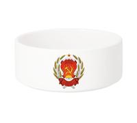 Gamelle Chien - Chat Céramique Ecusson Partie Communiste URSS Russie Vintage - 17.5cm