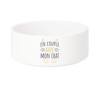 Gamelle Chien - Chat Céramique en Couple avec Mon Chat Mignon Animaux Amour - 13cm