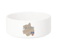 Gamelle Chien - Chat Céramique Eure et Loir 28 Département Chartres Carte Ancienne - 17.5cm