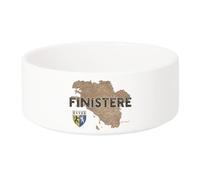 Gamelle Chien - Chat Céramique Finistère 29 Departement Quimper Carte Ancienne Bretagne - 17.5cm