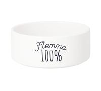 Gamelle Chien - Chat Céramique Flemme 100% Chill Ennui Relax Vacances - 13cm