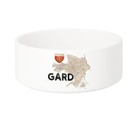Gamelle Chien - Chat Céramique Gard 30 Département Nimes Carte Ancienne Occitanie - 13cm