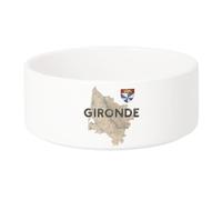 Gamelle Chien - Chat Céramique Gironde 33 Departement Bordeaux Carte Ancienne Nouvelle Aquitaine - 13cm