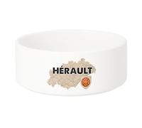 Gamelle Chien - Chat Céramique Hérault 34 Département Montpellier Carte Ancienne Occitanie - 17.5cm