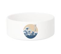Gamelle Chien - Chat Céramique Hokusai Grandes Vagues Japon Asie Culture Mer - 13cm