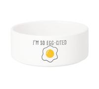 Gamelle Chien - Chat Céramique I'm So Eggcited Jeux de Mots Nourriture - 17.5cm