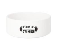 Gamelle Chien - Chat Céramique J'Peux Pas J'Ai Muscu Salle de Sport Musculation - 17.5cm