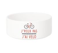 Gamelle Chien - Chat Céramique J'Peux Pas J'Ai Vélo Cyclisme VTT Route - 17.5cm