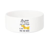 Gamelle Chien - Chat Céramique La Joie Commence par Une Truffe et Finit par Une Queue Chien - 17.5cm