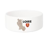 Gamelle Chien - Chat Céramique Loire 42 Département Saint Etienne Carte Ancienne Rare - 13cm