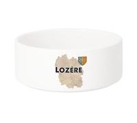 Gamelle Chien - Chat Céramique Lozère 48 Département Mende Carte Ancienne Rare - 17.5cm