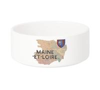 Gamelle Chien - Chat Céramique Maine et Loire 49 Departement Angers Carte Ancienne - 13cm