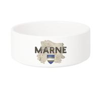 Gamelle Chien - Chat Céramique Marne Departement 51 Chalons en Champagne Carte Ancienne - 17.5cm