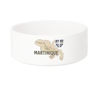 Gamelle Chien - Chat Céramique Martinique 972 Departement Fort de France Carte Ancienne Rare - 13cm