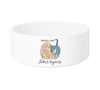 Gamelle Chien - Chat Céramique Meilleurs Amis Chien et Chat Labrador Animaux de Compagnie - 17.5cm