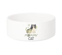 Gamelle Chien - Chat Céramique Mommy Cat and Her Kitten Drawing Illustration Bebe - 13cm