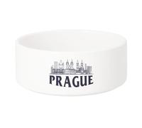 Gamelle Chien - Chat Céramique Prague Minimalist Voyage Tchéquie Culture Architecture - 17.5cm