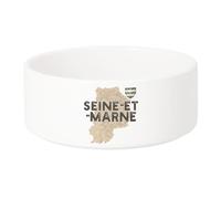Gamelle Chien - Chat Céramique Seine et Marne 77 Departement Melun Carte Ancienne Paris - 13cm