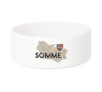 Gamelle Chien - Chat Céramique Somme 80 Département Amiens Carte Ancienne - 13cm