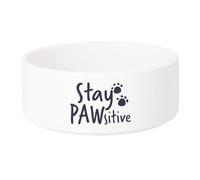 Gamelle Chien - Chat Céramique Stay Pawsitive Cat Dog Pets - 17.5cm