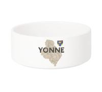 Gamelle Chien - Chat Céramique Yonne 89 Departement Auxerre Carte Ancienne Bourgogne - 13cm