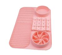 Gamelle d'alimentation lente pour chien et tapis à lécher pour chat, bol multifonctionnel pour nourriture pour animaux de compagnie avec ventouse pour chiens et chats, bol de puzzle, coussin pour