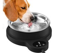 Gamelle d'eau chauffante pour chiens et chats d'extérieur - 100 W - Température réglable - Avec nœud amovible en acier inoxydable - Bain d'oiseaux chauffant pour l'hiver