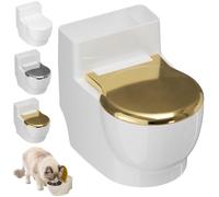 Gamelle d'eau en Forme de Toilettes pour Chat, Gourde Universelle pour Chats et Chiens, Base antidérapante, gamelle ludique, Gourde à gravité Amusante