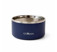 Gamelle d'eau filtrée pour animaux de compagnie - Gamelle à eau en acier inoxydable pour chien et chat avec filtre en céramique inclus, bol d'eau respectueux de l'environnement, bleu marine
