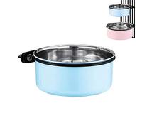 Gamelle d'eau pour Cages et Cages de Chien, Bol à Suspendre 2 en 1 pour Animal Domestique, Cage en Acier Inoxydable, gamelle pour Chien de Taille Moyenne (Bleu, 1,7 l/1 pièce)