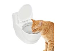 Gamelle d'eau pour chat en forme de cuvette pour chat, distributeur de nourriture pour chat, en acier inoxydable et ABS, blanc, 10 x 8,1 cm, design adapté aux moustaches avec bol intérieur amovible et