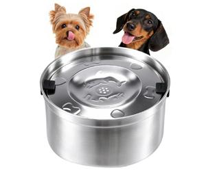 Gamelle d'eau pour chien anti-fuite avec embout flottant en acier | Gamelle pour chat anti-éclaboussures et antidérapante pour voyage, voiture, extérieur, maison, sol