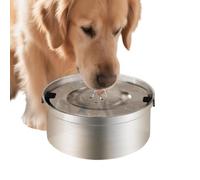 Gamelle d'eau pour chien de grande capacité en acier inoxydable | Disque flottant pour boisson lente, anti-gouttes, anti-éclaboussures, gamelles pour chien, chat, voyage, extérieur, voiture