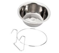 Gamelle d'eau pour chien - Distributeur d'eau anti-déversement en acier inoxydable avec crochet - Gamelle suspendue pour niche, maison, cage pour animaux domestiques pour une alimentation facile