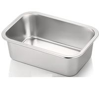 Gamelle d'eau rectangulaire pour chien en acier inoxydable de grande capacité pour l'intérieur et l'extérieur (L)