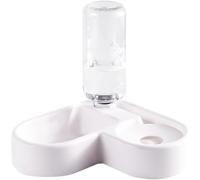 Gamelle Distributeur d'eau et de Croquettes pour Chats - Design d'angle Droit - Double Fonction - Fontaine Automatique et Réservoir de Nourriture