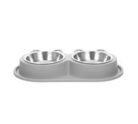 Gamelle Double Antidérapante pour Animaux, Base PP avec Douve Intégrée | Usage Intérieur et Extérieur, sans Débordement, pour Chiots, Chatons et Chien, Bol Mignon